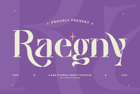 Raegny: A Stencil Serif Typeface for Modern Editorial Design